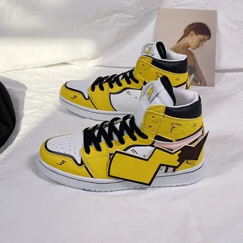 

Harajuku Style Personalized Cartoon Anime Shoes Cos Lolita Student Casual Pikachu Shoes High help Round Head Anime Lolita Shoes