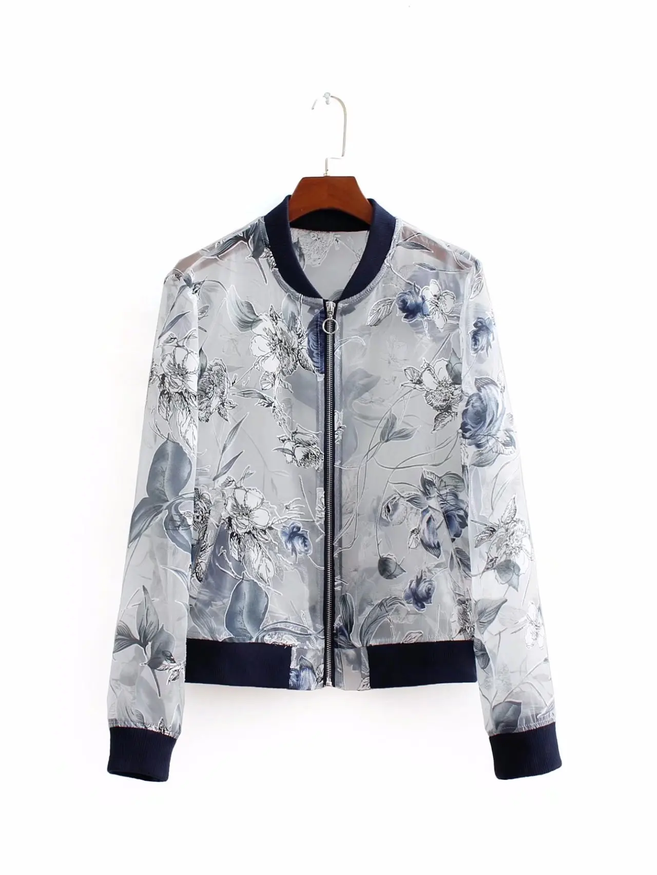 

2019 Spring And Summer New Style Western Style Printed Transparent Windproof Casual Versatile Jacket