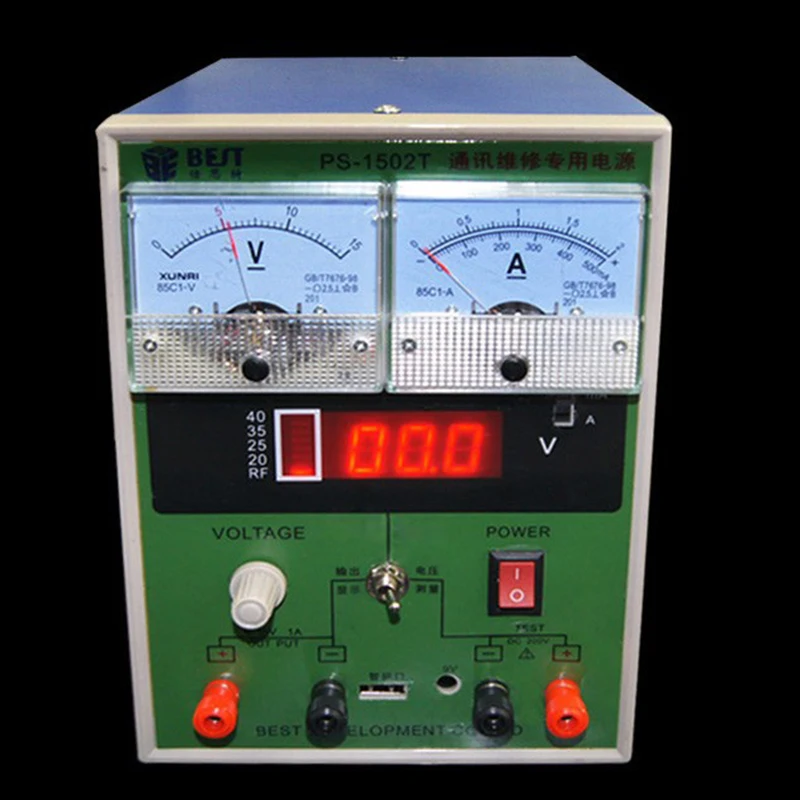 

220V 0-15V 0-2A BEST 1502T DC power supply machine voltage testing equipment for phone repairing