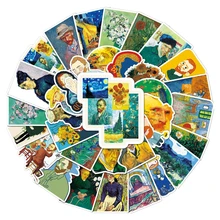 

10/30/50pcs Oil Painting Art Van Gogh Graffiti Stickers Aesthetic Decal Laptop Phone Guitar Fridge Sticker for Kid Toy Wholesale