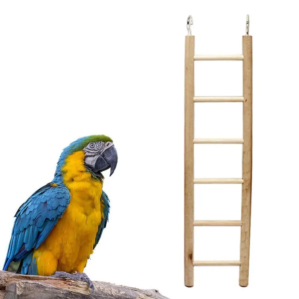 N/ hfjeigbeujfg Bird Toy,Parrot Cage Chewing Toys 3/4/5/6/7/8 Steps Wooden Pet Bird Parrot Climbing Hanging Ladder Cage Chew Toy Wood Color 3 Steps 