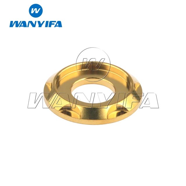 Wanyifa Titanium Ti Spacer M5 M6 M8 M10 Gasket for Bike Motorcycle Car Decorative Washers Gold