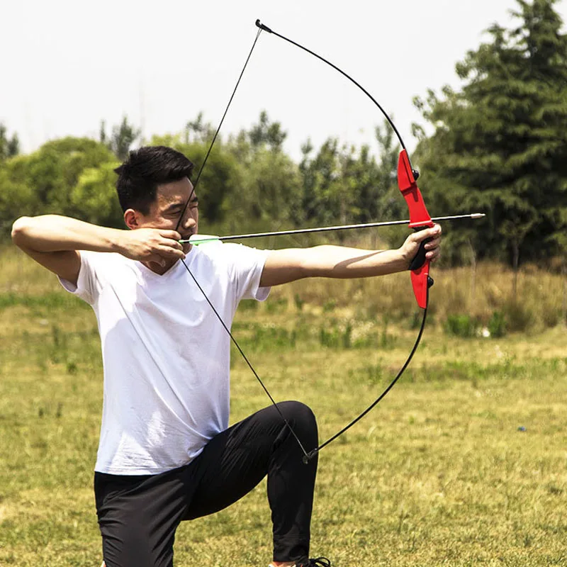 

Archery Hunting Bow Split 50 Inches 40 Pounds Entry Bow and 12 pcs Arrows for Left and Right Hand User Outdoor Hunting Shooting