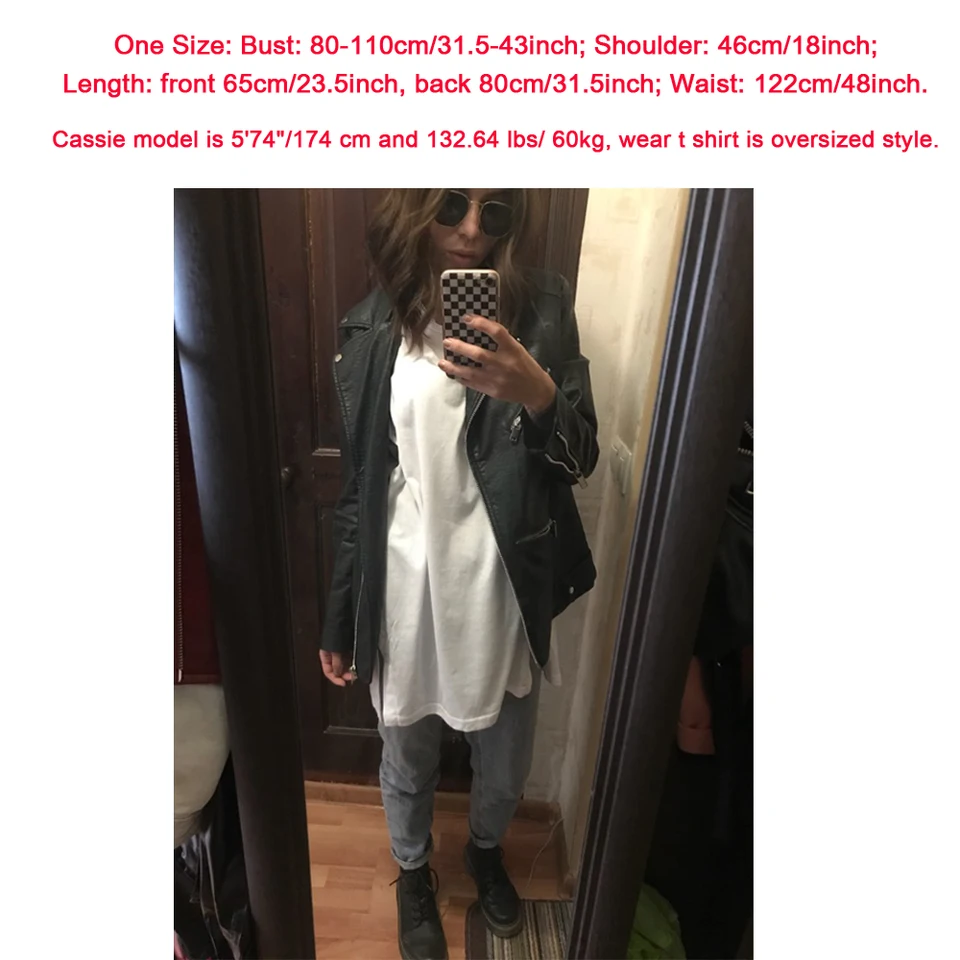 Long T Shirt Women Summer Black White Aesthetic Grunge Vegan