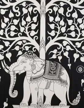 

2020 2018 Indian Elephant Tapestry Aubusson Colored Printed Decor Mandala Tapestry Religious Boho Wall Carpet LivingRoom Blanket