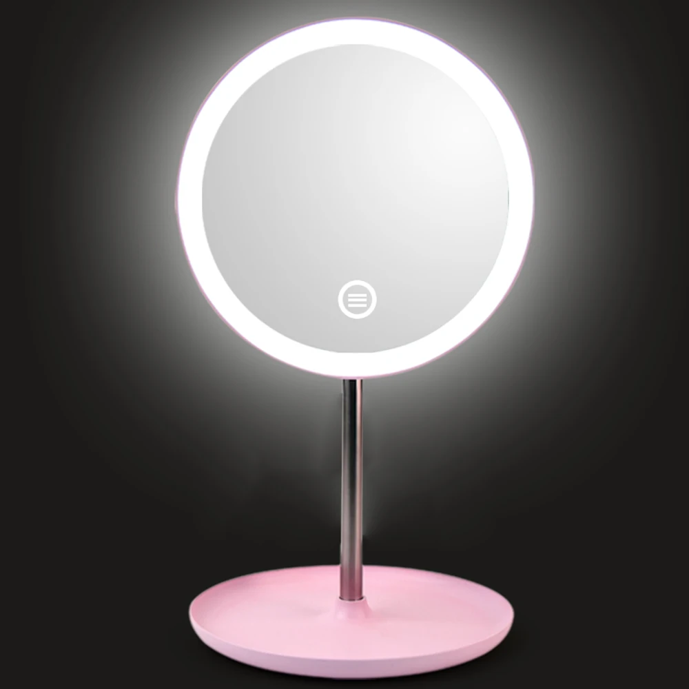 

Fashion LED Light Makeup Mirror for Women Make up Table Lamp 360 Rotation Brightness Adjustable Beauty Vanity Cosmetic Mirror