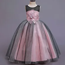 Вечернее платье подружки невесты с цветочным узором для девочек, свадебное платье, Детский костюм для девочек, детское длинное платье принцессы, 10, 12 лет, Vestidos