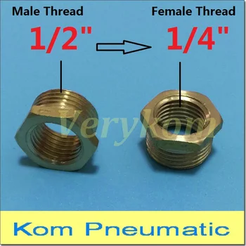 

Verykom Pneumatic 100pcs/lot Brass Reducer 1/2" BSP Male To 1/4" BSP Female Reducing Bush Adapter Fitting Gas Air Water Fuel