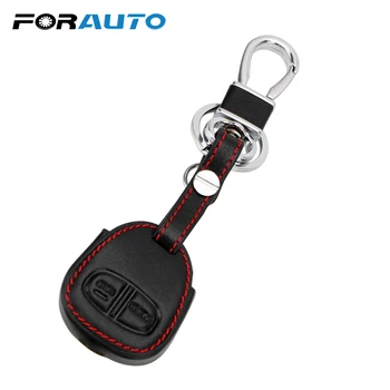 

FORAUTO Car Key Protect Bag Leather Car Key Case For Mitsubishi Outlander ASX Colt LANCER Grandis Pajero Sport 2 Button