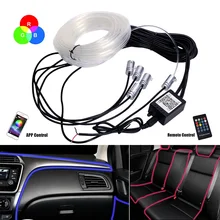 

12V Smart Bluetooth Car RGB Ambient Light LED 6m Strip Mood Lamp Interior Door Seat Dashboard Decoration 4x4 Caravan Accessories