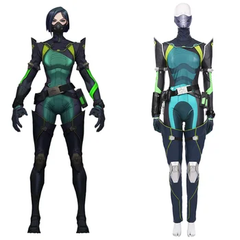 

Game VALORANT Viper Cosplay Costume Adult Bodysuit Jumpsuit Full Face Mask Set Halloween Christmas Costume