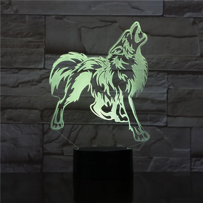 Настольная лампа 3D USB Led визуальный ночник прикроватная лампа для спальни освещение настроение креативная лампа с волком Ночник светильник Декор 1750