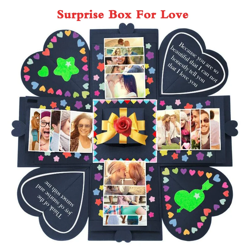 

OurWarm DIY Surprise Love Explosion Box Gift Explosion for Anniversary Scrapbook DIY Photo Album birthday Valentine's Day Gift