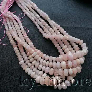 

8SE11151 5-13mm Natural Pink Morganite Rondelle Faceted Loose Beads 175" Strand