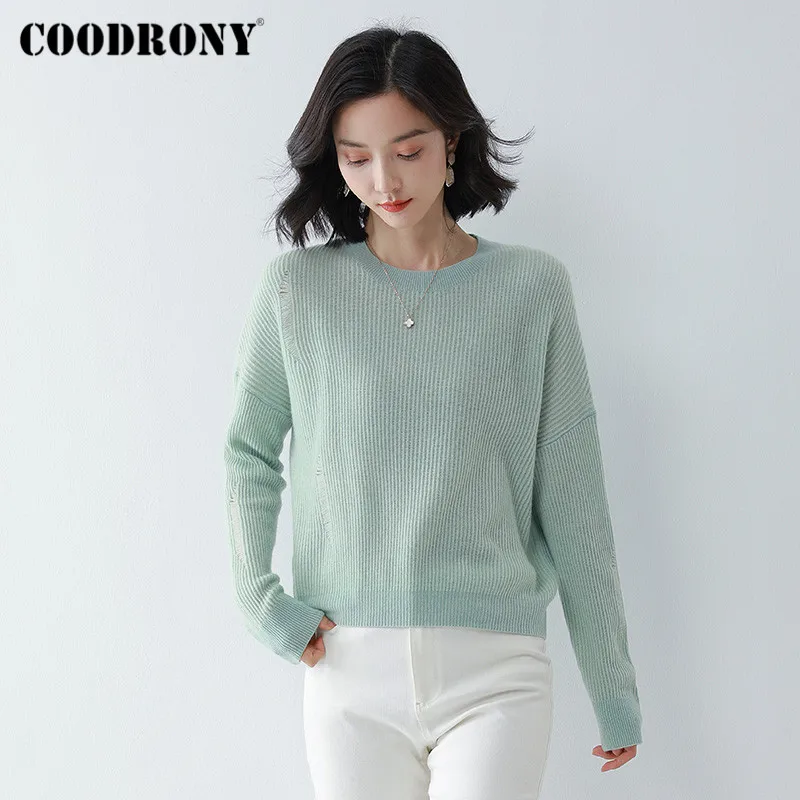COODRONY Brand New Autumn Winter Elegant Soft Wool Female Jumpers 2020 Streetwear Pure Color Slim Women Pullover Sweaters W1171