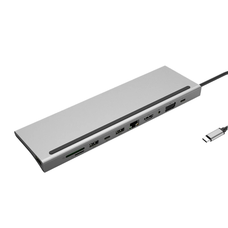 USB C концентратор для USB3.0 TF SD ридер HDMI VGA RJ45 3,5 аудио мини DP док-станция для MacBook Pro USB-C type C 11 порт USB C концентратор