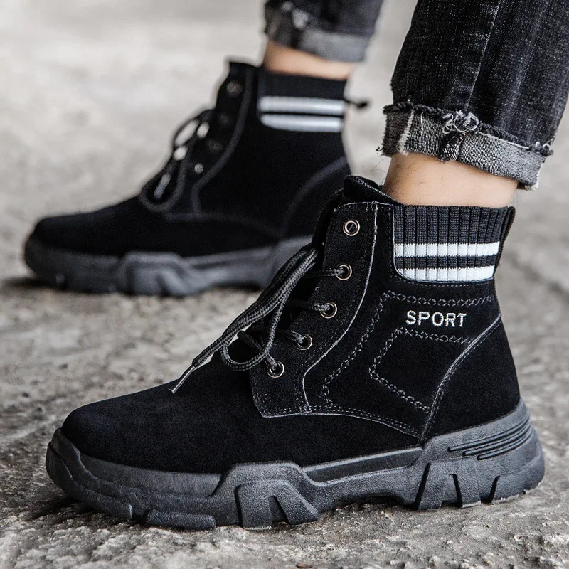 

[Combination-] Autumn And Winter New Style Men Hight-top Thick Bottomed Martin Boots Retro Worker Boot Outdoor Men's England Sho