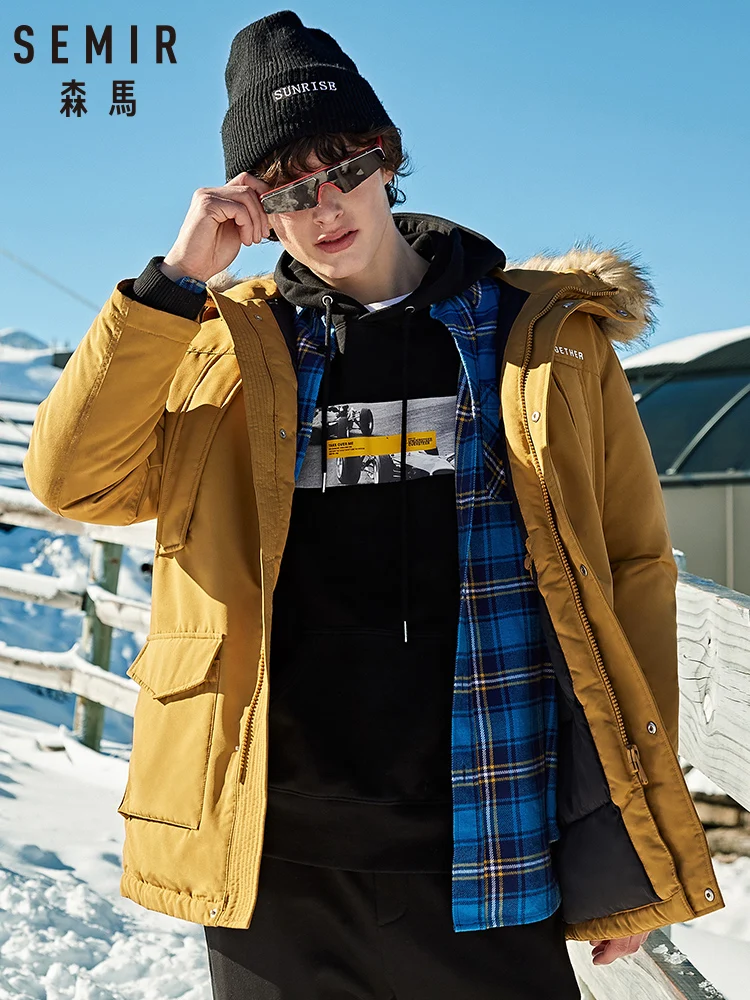 

SEMIR Cotton parka men 2019 winter new long parkas fur collar hooded windbreak warm coat thick coat coldbreak