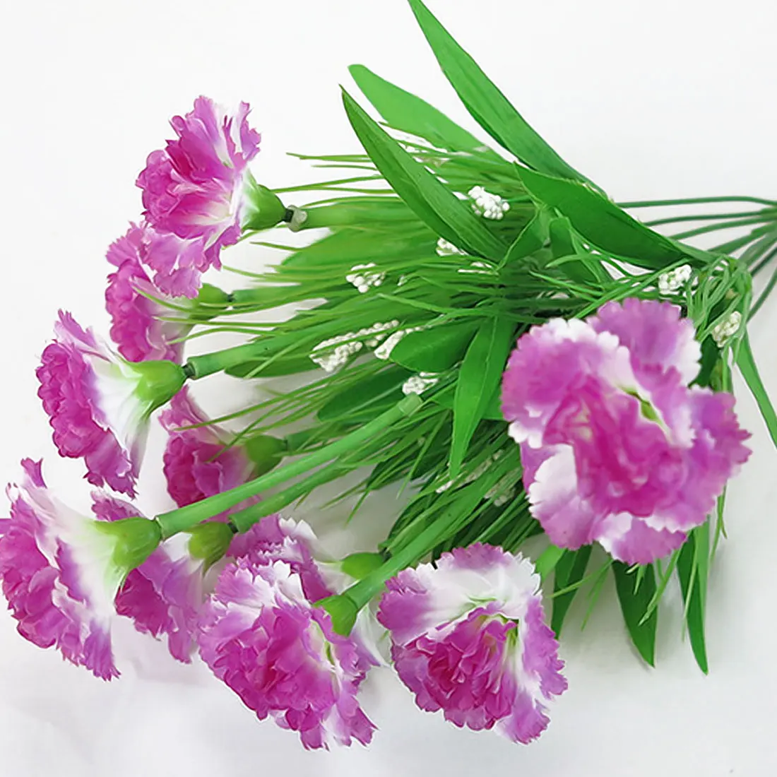 A Purple 1 букет искусственных цветов 10 голов дешевые гвоздики шелковые декоративные искусственные цветы день матери DIY украшение дома - Цвет: A Purple