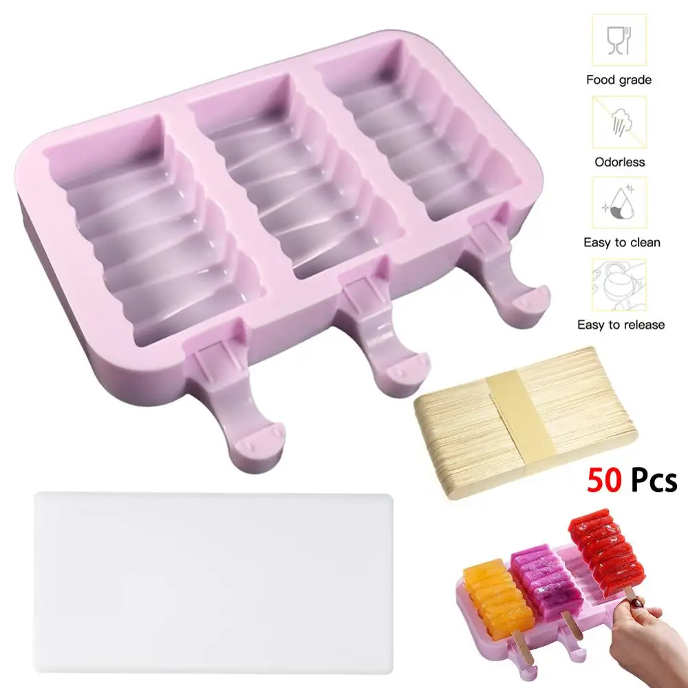 

Silicone ice cream mould Popsicle Molds DIY Homemade Dessert Freezer Fruit Juice Ice Maker Mould with Sticks