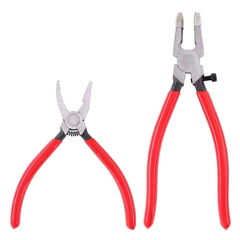 

2 Pcs Heavy Duty Key Fob Pliers Tool, Professional Glass Running Pliers with Flat Jaws, Studio Running Pliers & Breaker Attach R