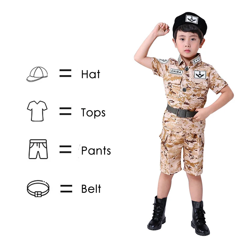 Детский Камуфляж, военный, армейский, униформа для мальчиков тактический пояс для охоты Костюмы подростков армейские джунгли куртки костюмы для косплейной вечеринки - Цвет: 2