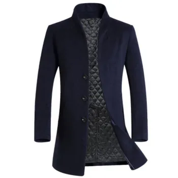 

2018 new style winter Men's casual coats business thicken trench coat Men's woolen jackets,single breasted Woollen ove