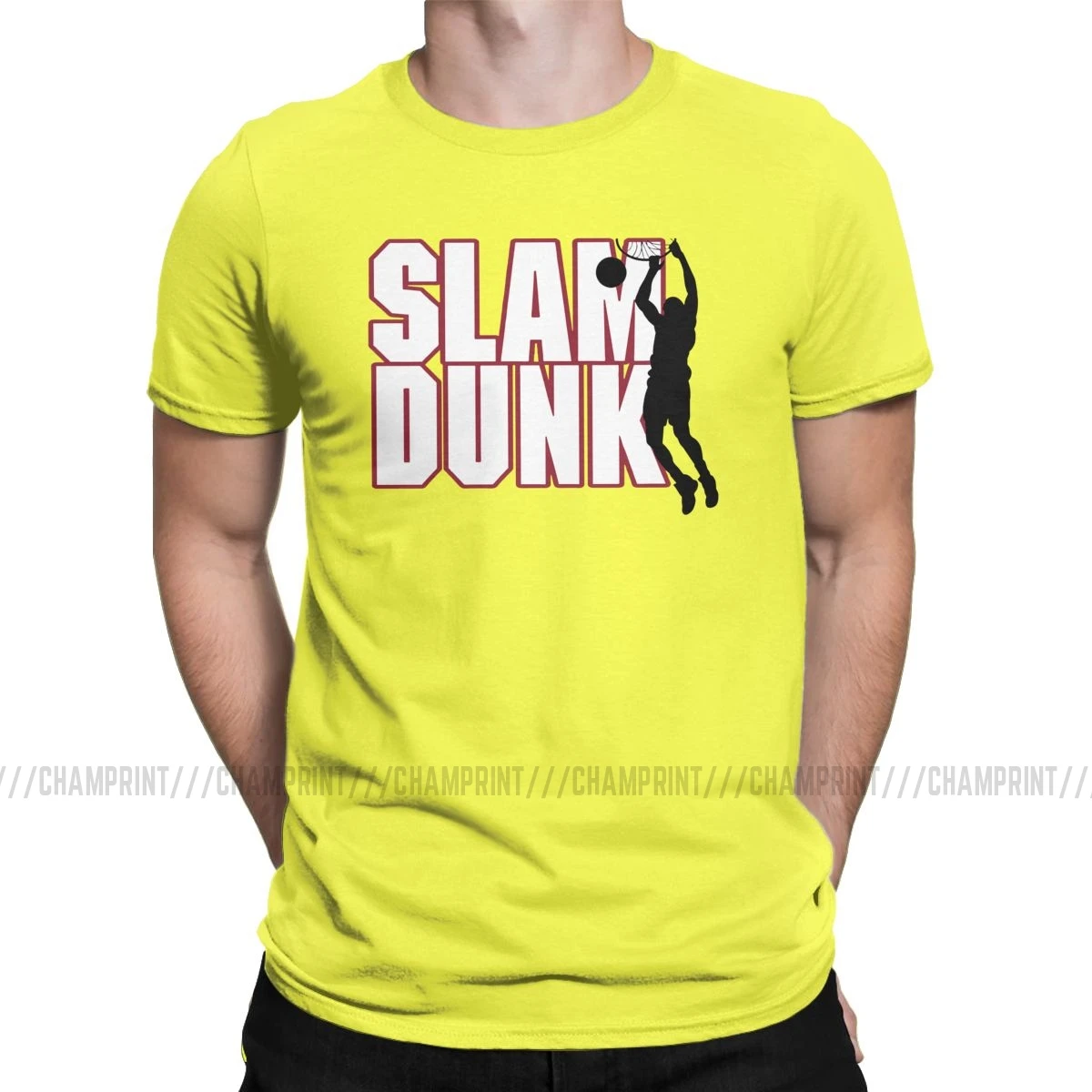 Баскетбол Slam Dunk аниме футболка мужская Sakuragi Hanamichi Спорт манга новинка футболка с вырезом лодочкой футболки подарок на день рождения топы - Цвет: Цвет: желтый