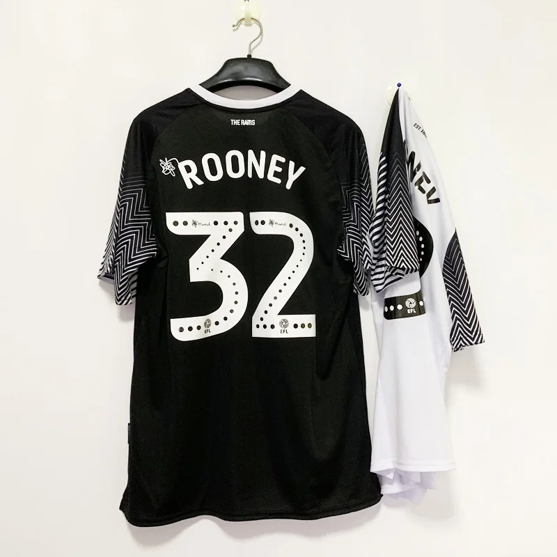 Черно белые майки camiseta мужские Дерби в уезде Клубные rooney Tom Lawrence 19 20 2019