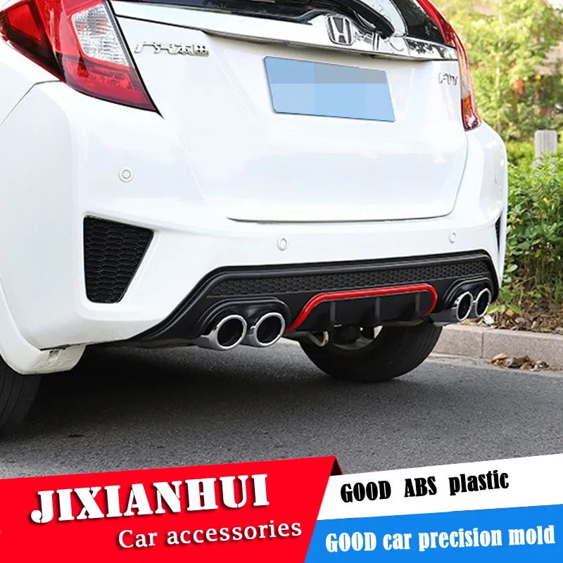 

For Honda FIT JAZZ Body kit spoiler 2014-2017 For JAZZ 4C ABS Rear lip rear spoiler front Bumper Diffuser Bumpers Protector