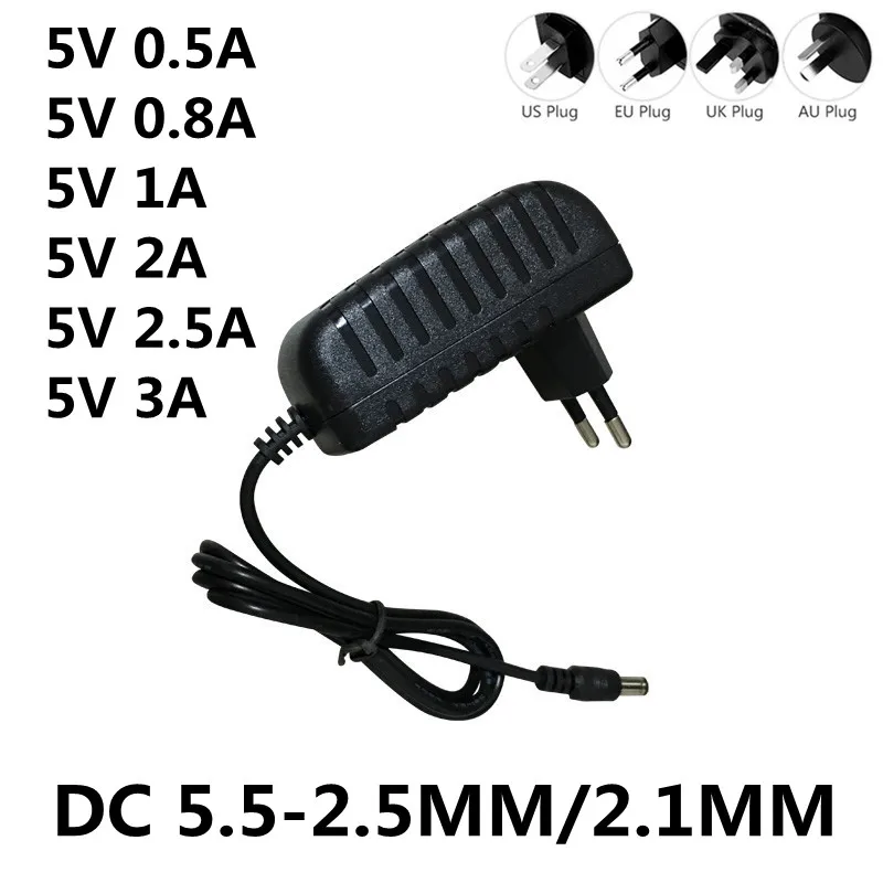 DC 5 V 0.5A 0.8A 1A 2A 2.5A 3A AC 100-240V конвертер адаптер питания 1000MA переключатель зарядное
