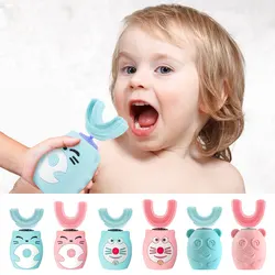 Electric Toothbrush for Kids U-shaped Smart 360 Degrees Silicon Automatic Ultrasonic Teeth Tooth Brush Cute Cartoon for Children