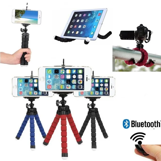 US $2.96 Universal Wireless Bluetooth Tripod Stand Remote Flexible Octopus Phone Camera Selfie Stick Tripod 