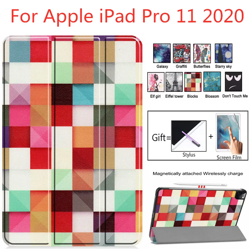 Чехол для iPad Pro 11 2020 умный чехол с принтом держателем карандашей автоматический