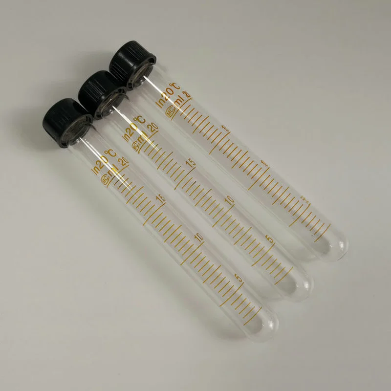 10Pcs/Lot 20ml Screw Top Graduated Glass Test Tubes Caps With Silicon Rubber Liners Centrifuge Tube Autoclavable | Канцтовары для