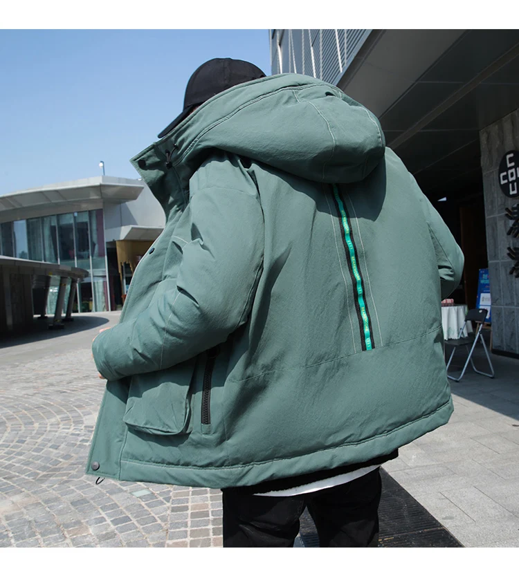 LEGIBLE Parka Men Coats Winter Jacket Men Thicken Warm Hooded Pocket Patchwork Outwear Men Coat Casual Men's Winter Jackets