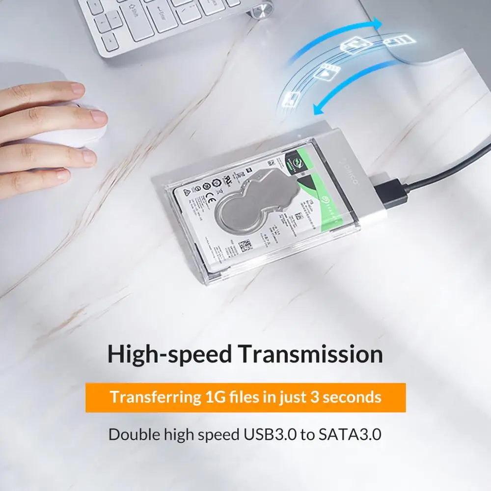 ORICO 2,5 дюймов Прозрачный жесткий чехол добавить металлические SATA USB 3,0 жесткий диск чехол инструмент 6 Гбит/с Поддержка 4 ТБ UASP чехол Hd коробка