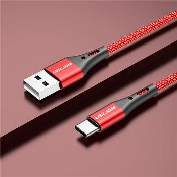 USLION 5A USB Type C Data Cable For Samsung S10 S20 Xiaomi Mi 11 Type C Cable USB C Charger Fast Charging Mobile Phone Chargers 9