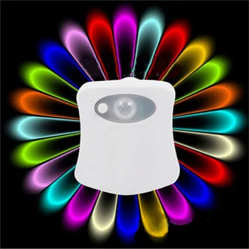 

Hot selling Toilet night light with 16 color changing motion sensor night lamp Bathroom Washroom Bowl LED Lamp For Bathroom