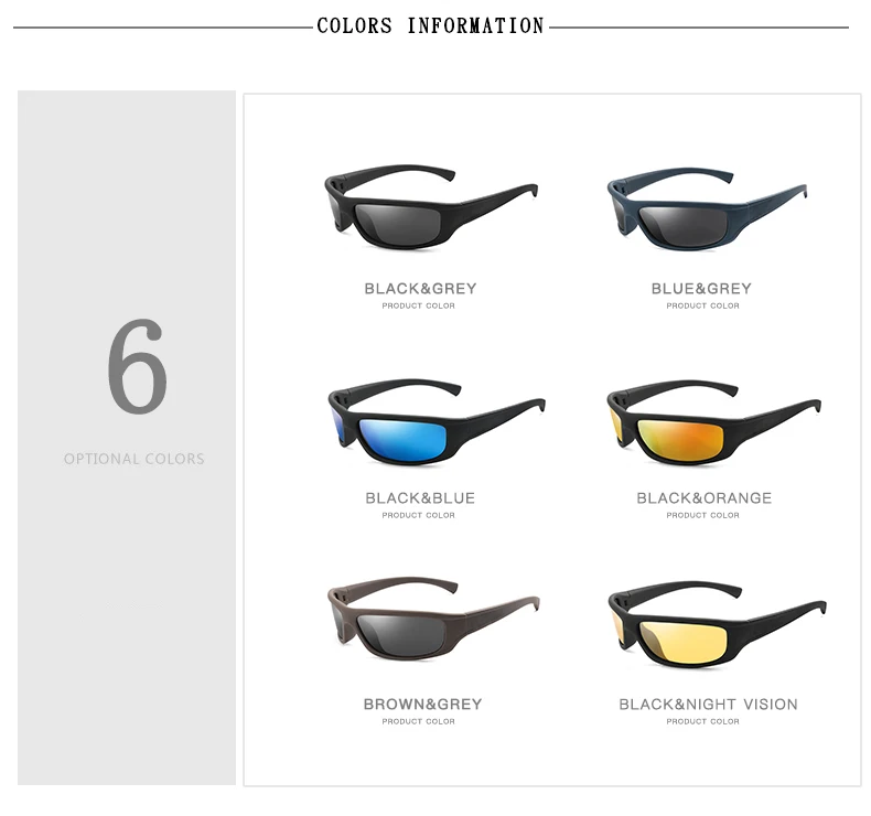 DOHOHDO Heißer Verkauf männer Polarisierte Sonnenbrille Männer Nachtsicht Sonnenbrille UV400 Schwarz Rahmen Sport Brillen Unisex Fahren Gläser – Detail 4
