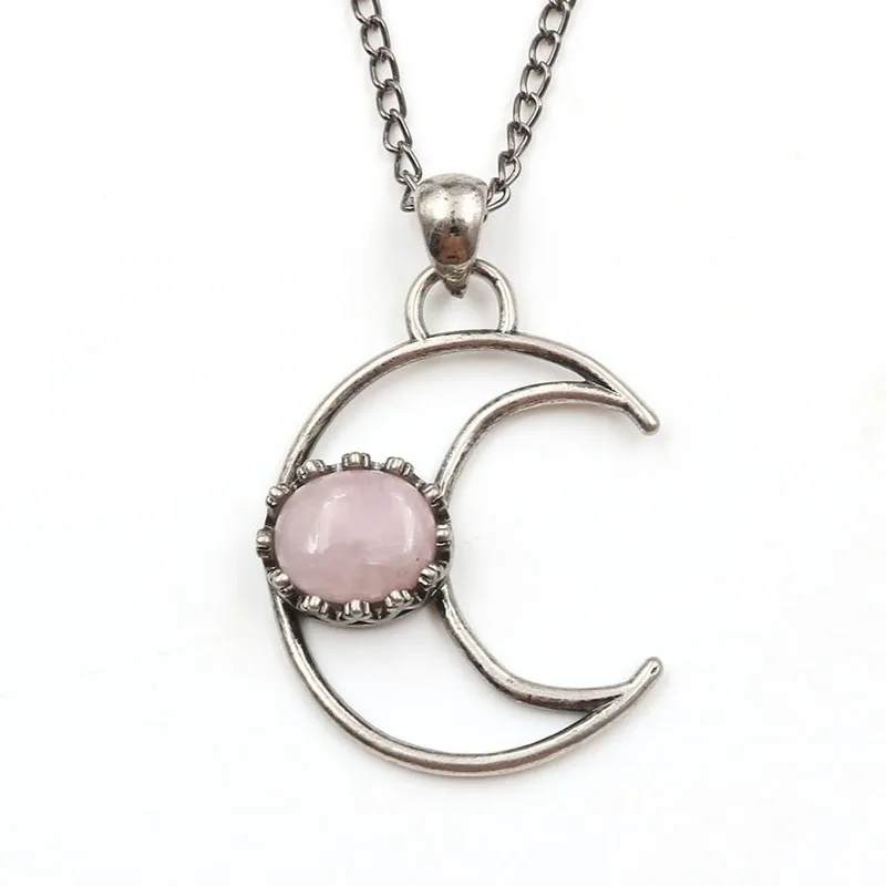 Винтажные ожерелья с полумесяцем луной кварцем кристаллами женская натуральная