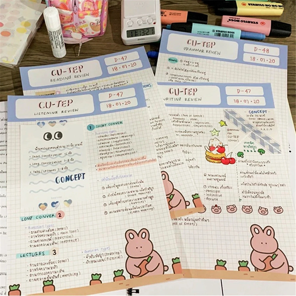 Блокнот для записей Kawaii 30 листов с рисунком кролика медведя блокнот B5 бумага
