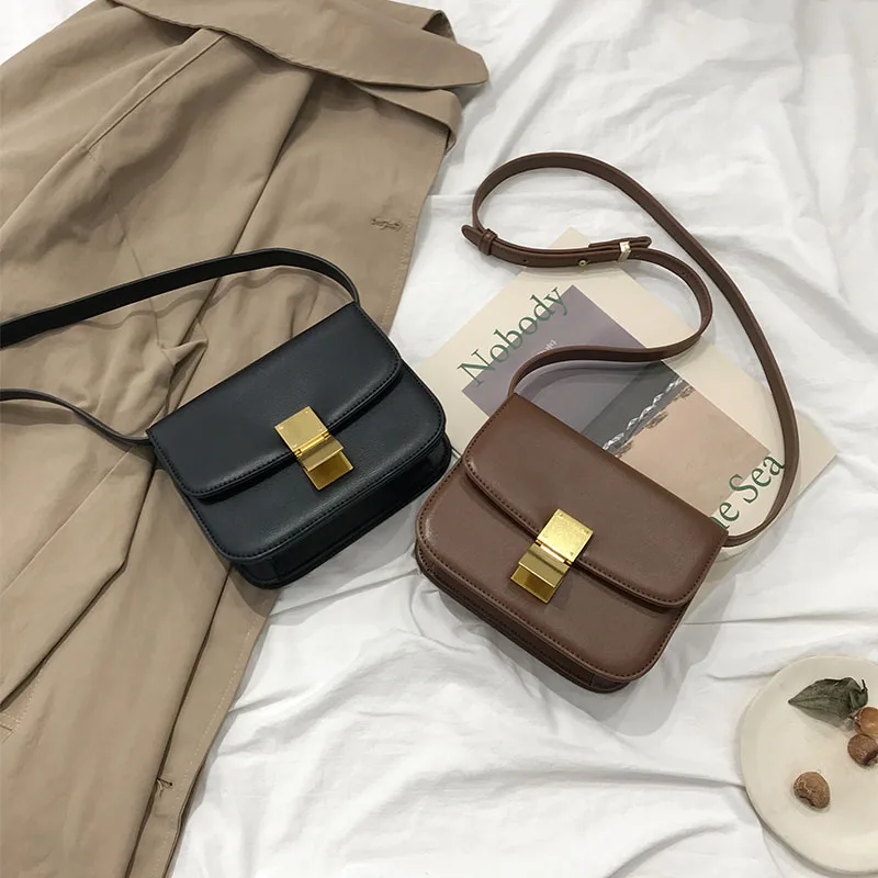 

2019 Vintage new style Fashion Women Handbag Messenger Bags luxury PU leather Fashion Simple ladies Small Flap crossbody Bag