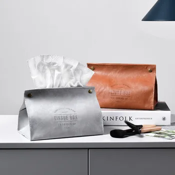 

Nordic Leather Tissue Box Decoration Home Storage Box Dining Table Paper Towel Holder Home Decoration Accessories