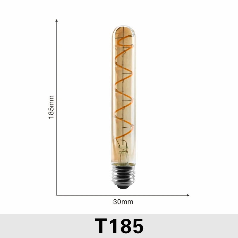 С регулируемой яркостью Edison лампа 4 Вт 2200K C35 T45 A60 ST64 G80 G95 G125 спираль светильник светодиодный Лампа накаливания подвесной светильник в стиле ретро декоративный светильник ИНЖ - Испускаемый цвет: T185