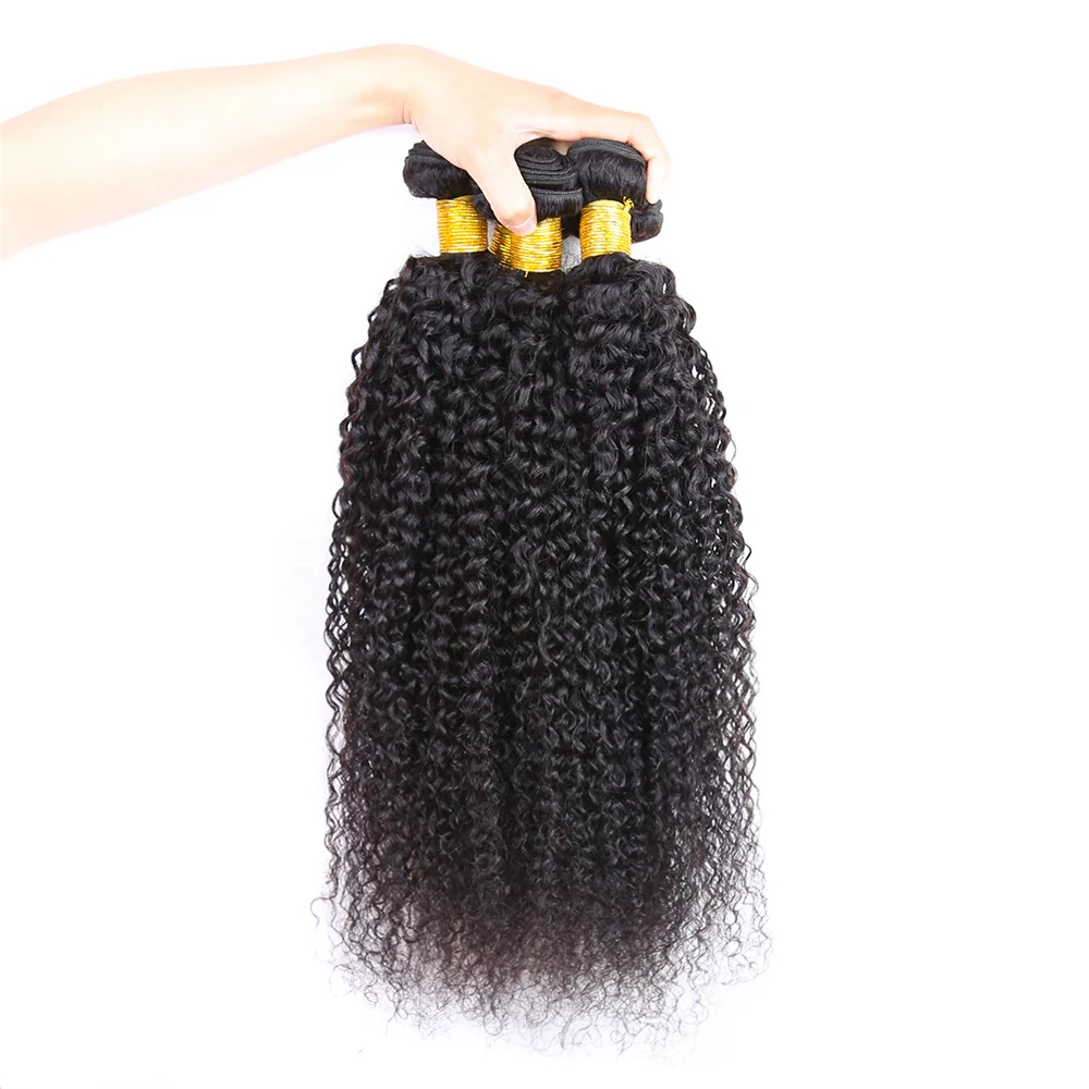 EMOL Malaysian Kinky Curly Hair Bundles 100% Human Hair Weave 3/4 Bundles Natural Black Curly Human Hair Extensions 8-28 Inch