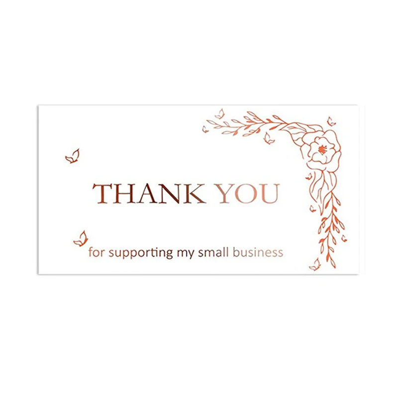 

WHITE HOT Stamping THANK YOU STICKER FOR SUPPORTING MY SMALL BUSINESS CARD