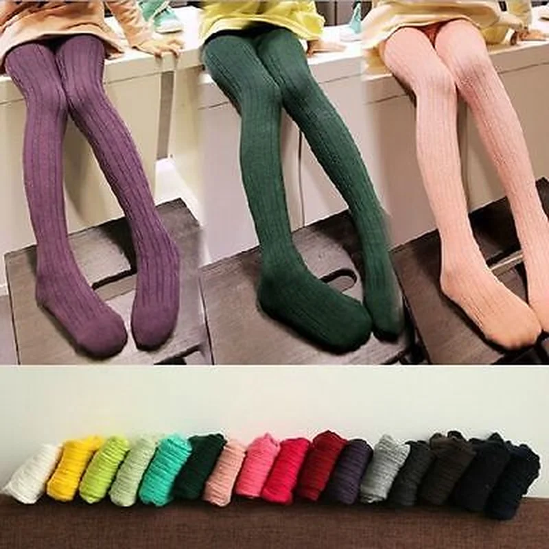 

Autumn Winter Baby Kids Girls Cotton Tights Pantyhose Bottom 6 Colors Baby Warm Pantyhoses Children's Clothing Socks Tights