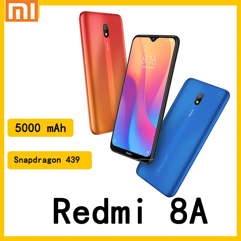 Xiaomi-smartphone Redmi 8A, teléfono móvil 3g, 32g pulgadas, 6,22, desbloqueo por huella dactilar, marco Global, 5000mAh