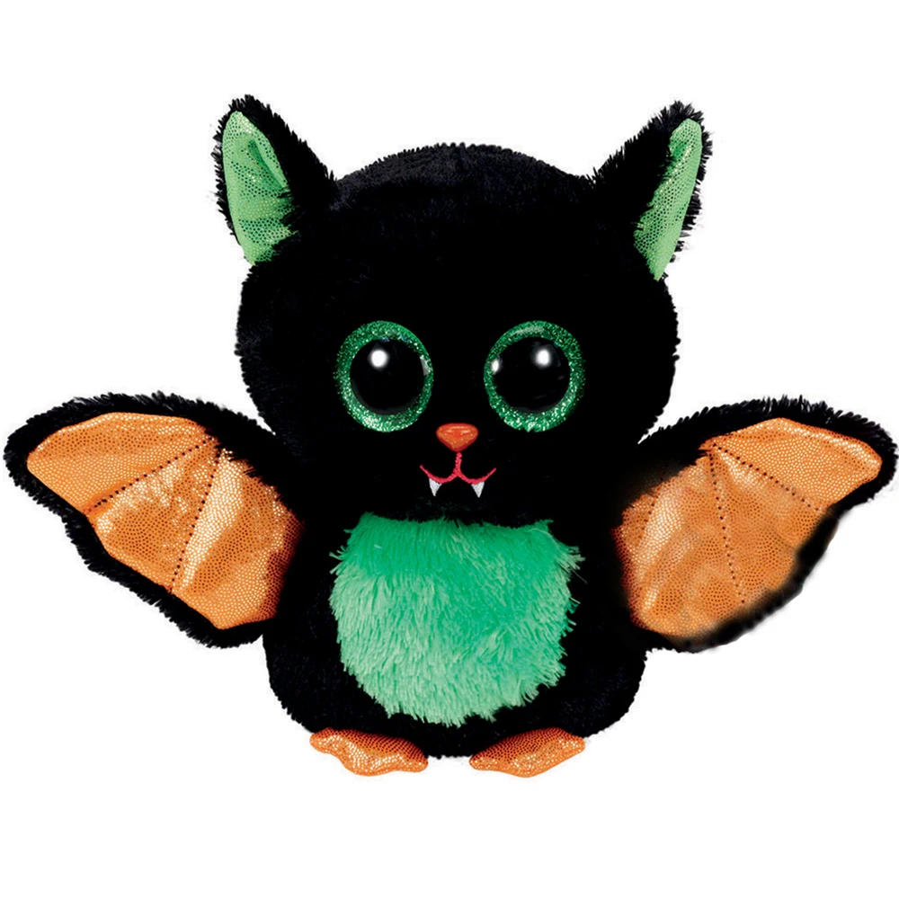 

Pyoopeo Original Ty Boos 6" 15cm Beastie the Bat Plush Regular Soft Big-eyed Stuffed Animal Collectible Doll Toy with Heart Tag